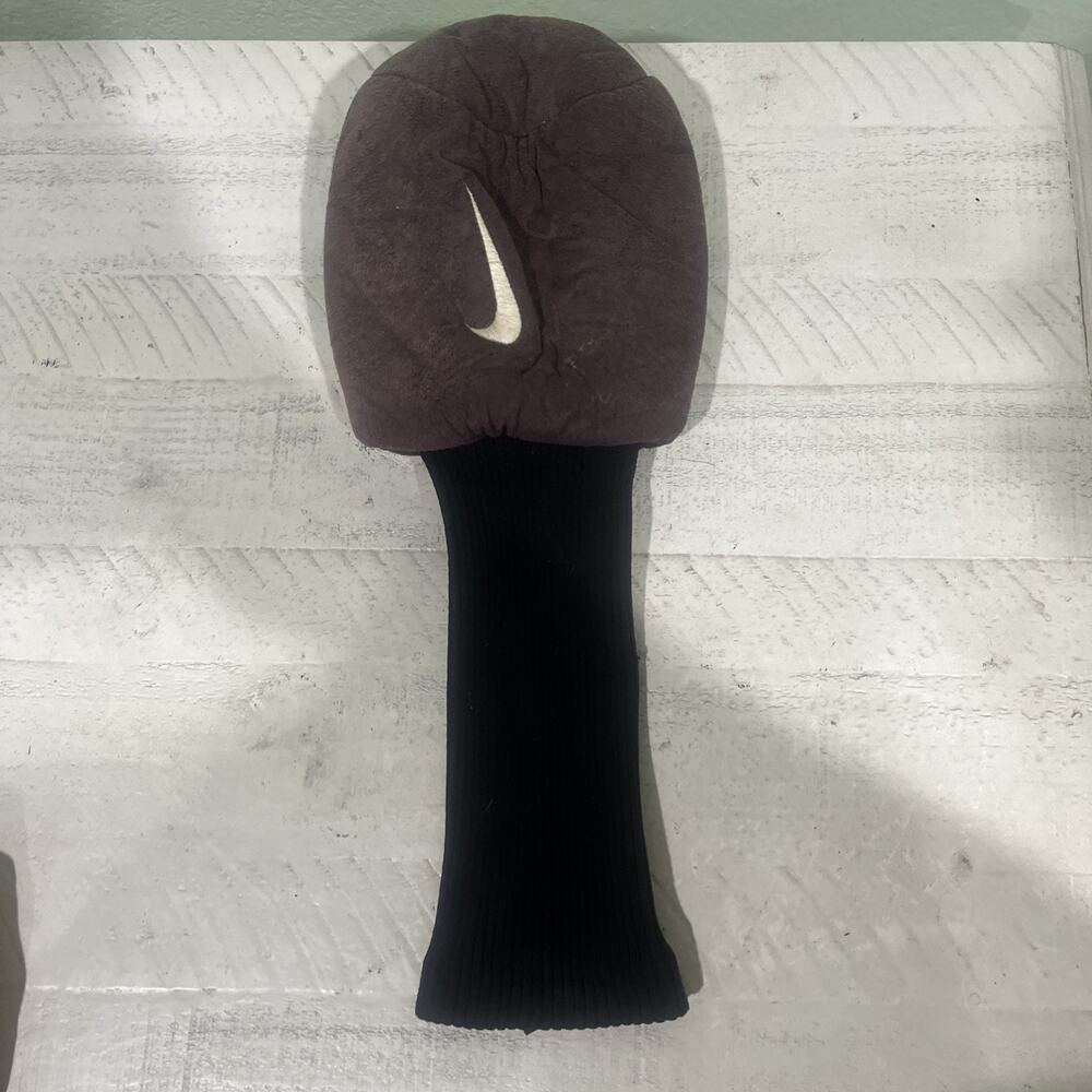 Vintage Nike Golf Club Headcover Brown Suede Fabric Sock Cover 1 Wood
